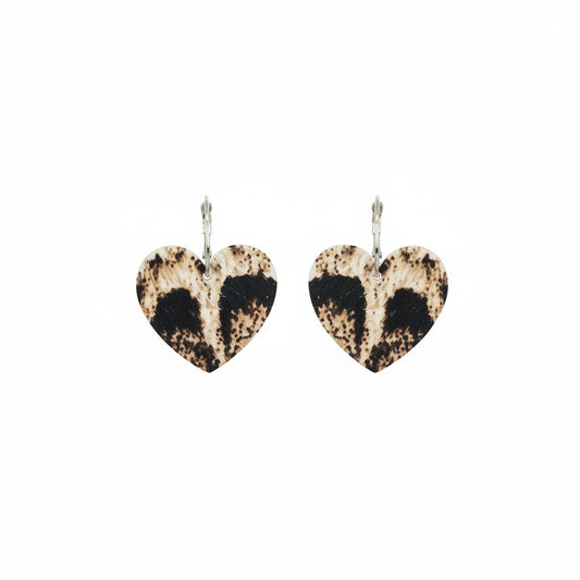 Snowdrift Stripe Heart Hoop Earrings