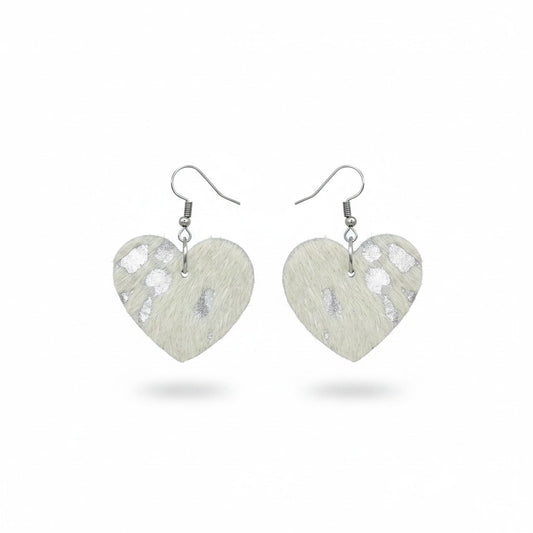 Moonlit Silver Heart Earrings