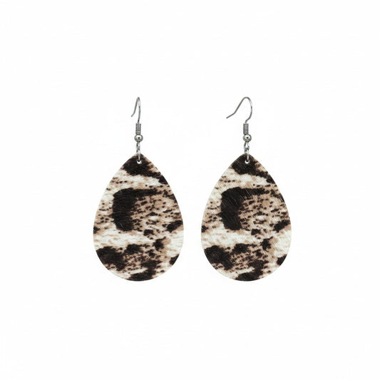Snowdrift Stripe Teardrop Earrings