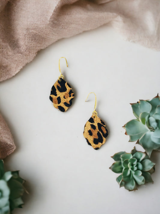 Mini Tan Leather Earrings - E19-3543