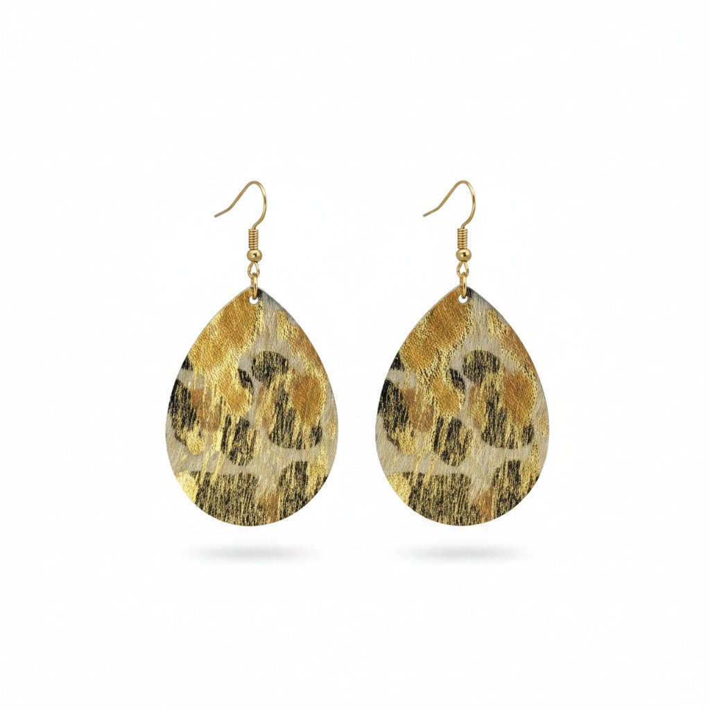 Golden Prowl Metallic Teardrop Earrings