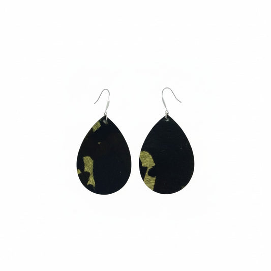 Evergreen Camo Bold Teardrop Earrings