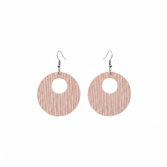 Light Pink Genuine Leather Earrings - E19-363