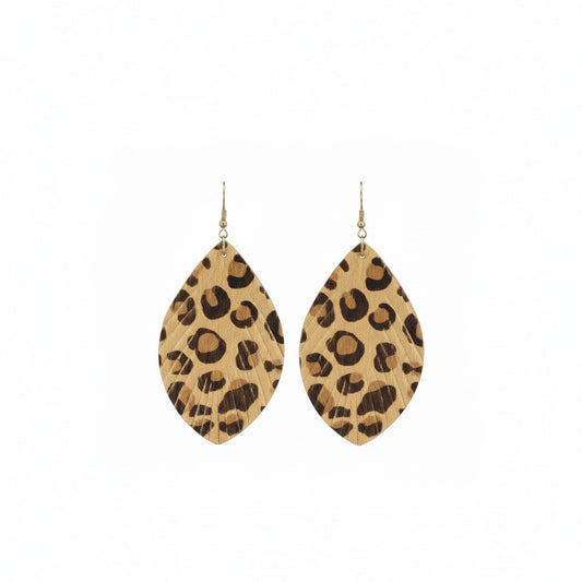 Golden Prowl Fringed Leaf Earrings