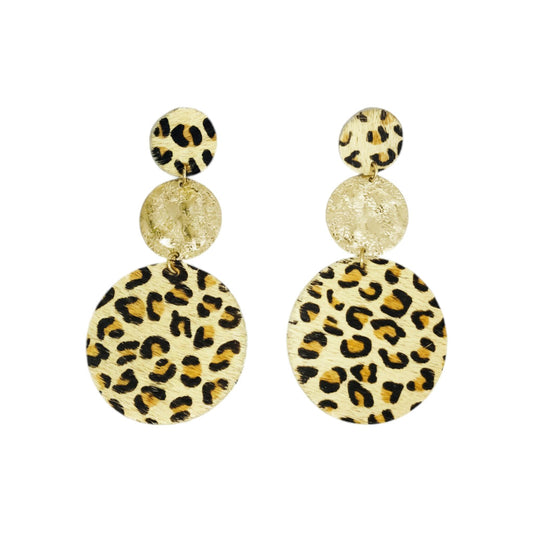 Golden Prowl Double Drop Circle Earrings