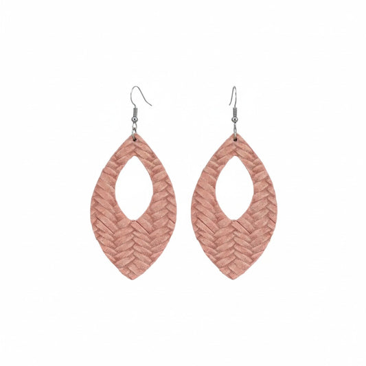 Pink Genuine Leather Earrings - E19-368