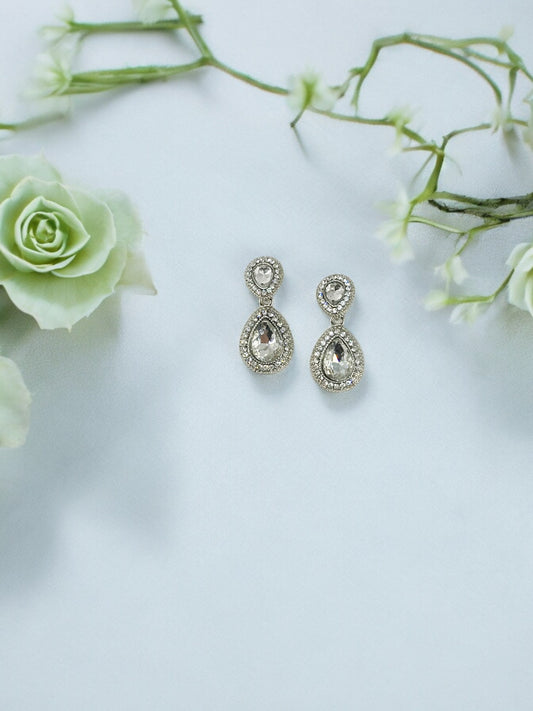 Rhinestone Teardrop Earrings - E19-3696