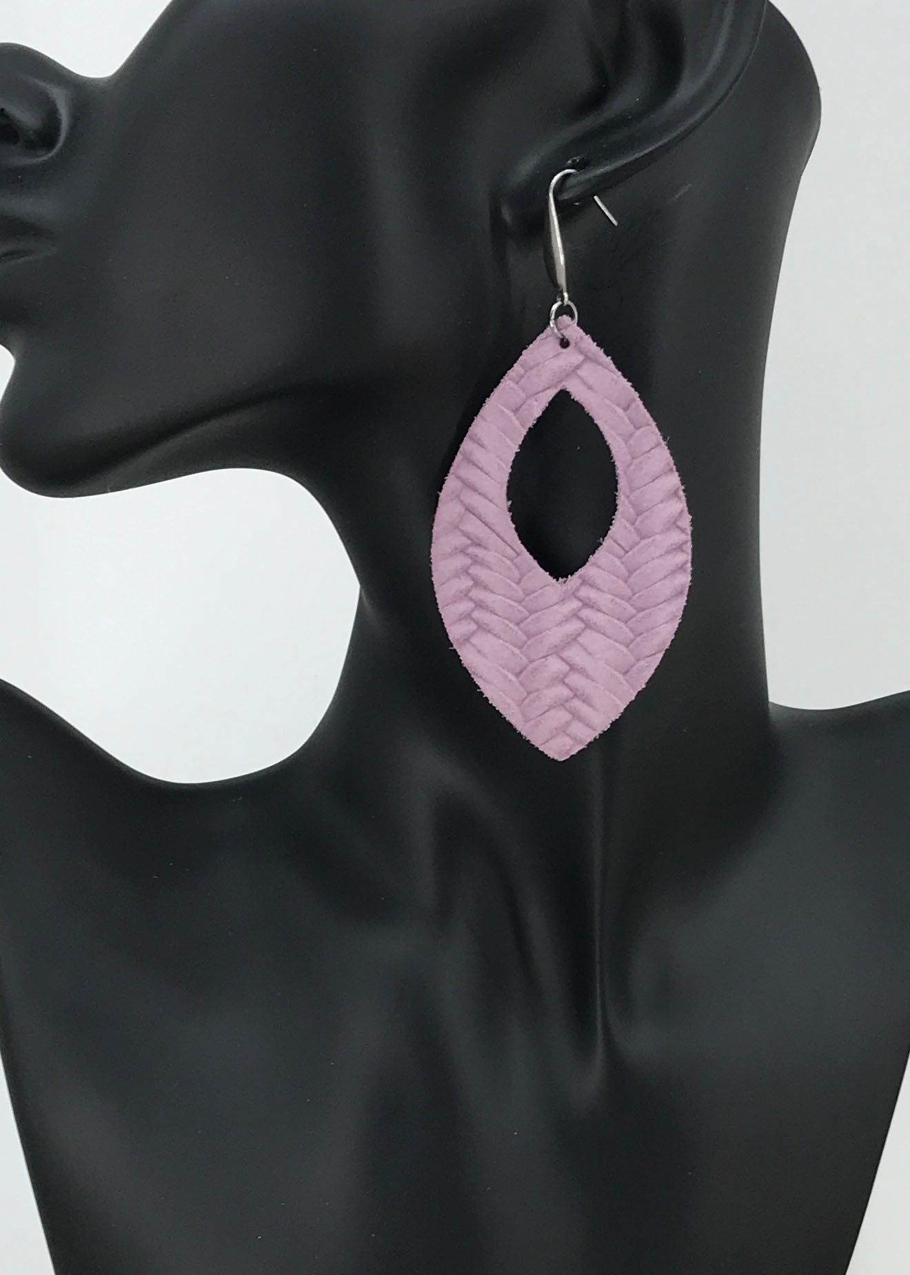 Purple Italian Leather Earrings - E19-370
