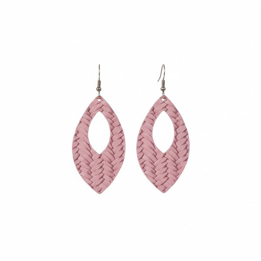 Purple Italian Leather Earrings - E19-370