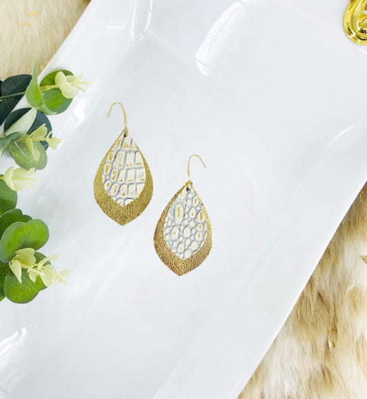 Layered Genuine Leather Earrings - E19-3710