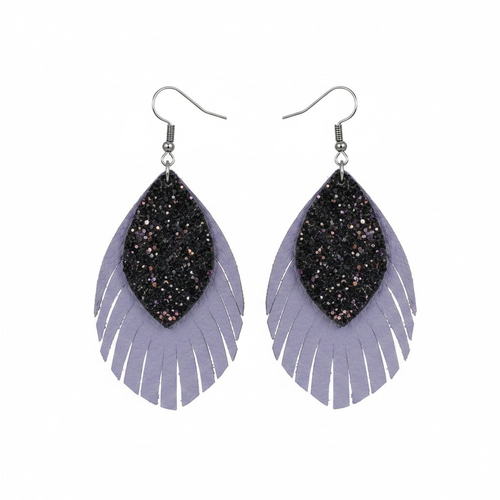 Lilac City Lights Fringe Earrings