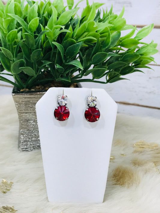 Double Crystal Stud Earrings - E19-3732