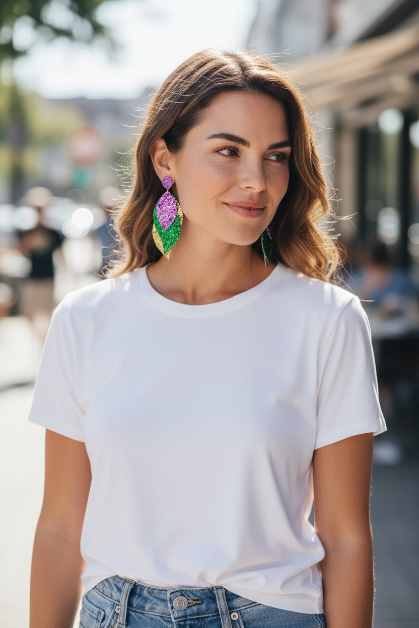 Mardi Gras Themed Earrings - E19-3810