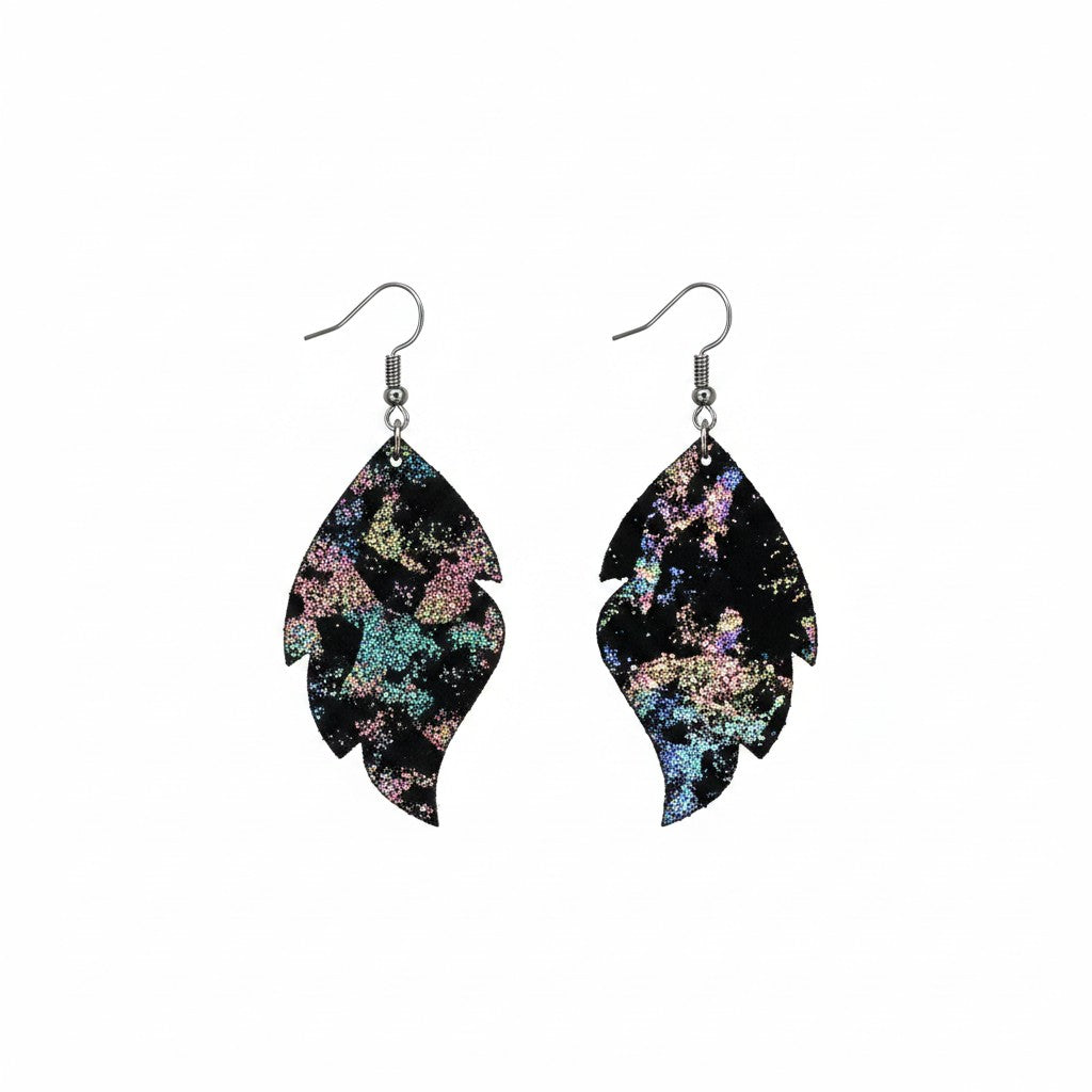 Northern Lights Spectrum Leaf Earrings