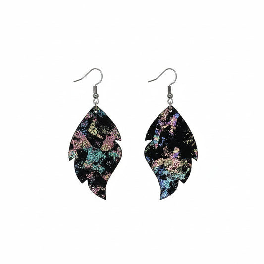 Northern Lights Spectrum Leaf Earrings