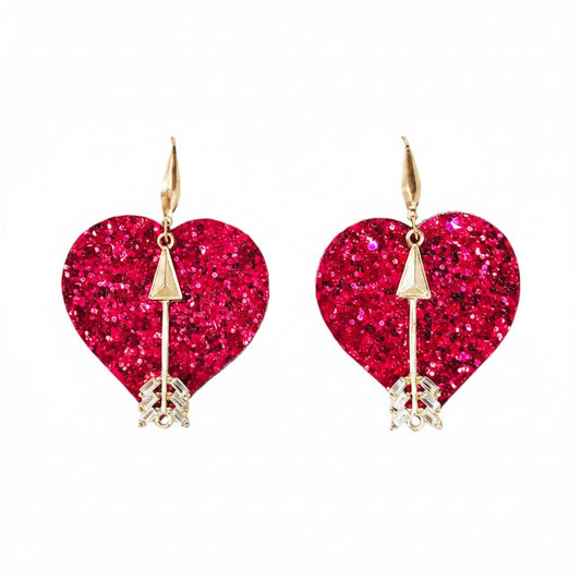 Cupid’s Spark Statement Heart Earrings