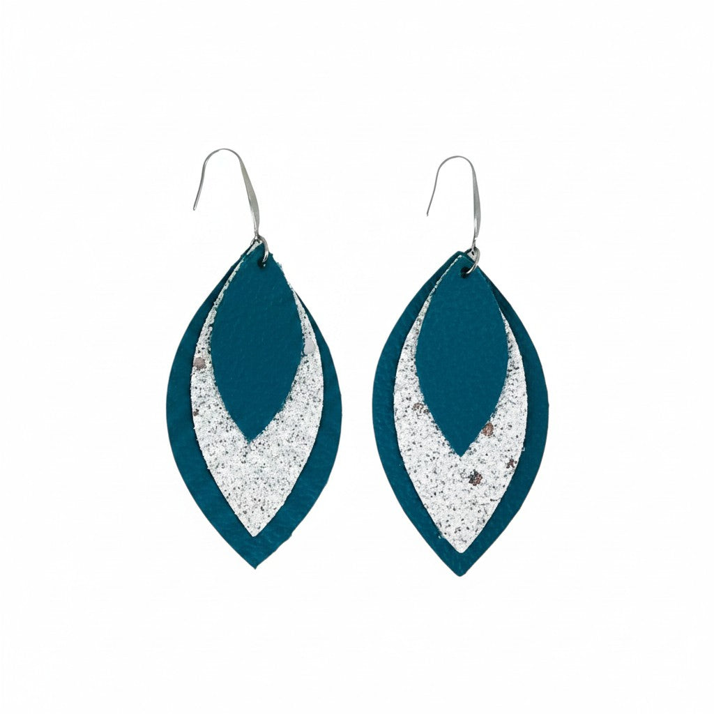 Turquoise Frost Layered Earrings