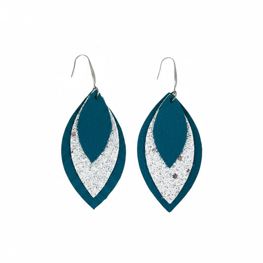 Turquoise Frost Layered Earrings