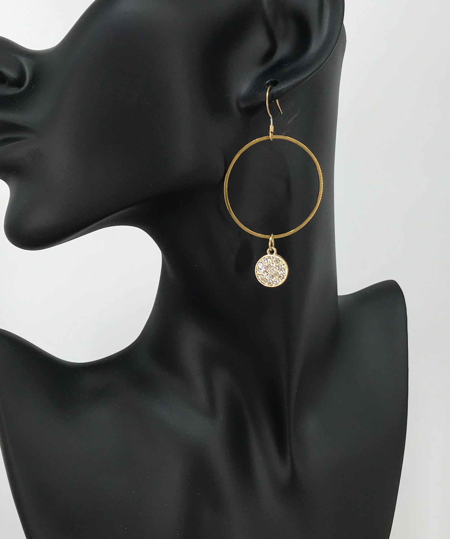 Pave Pendant & Hoop Earrings - E19-3971