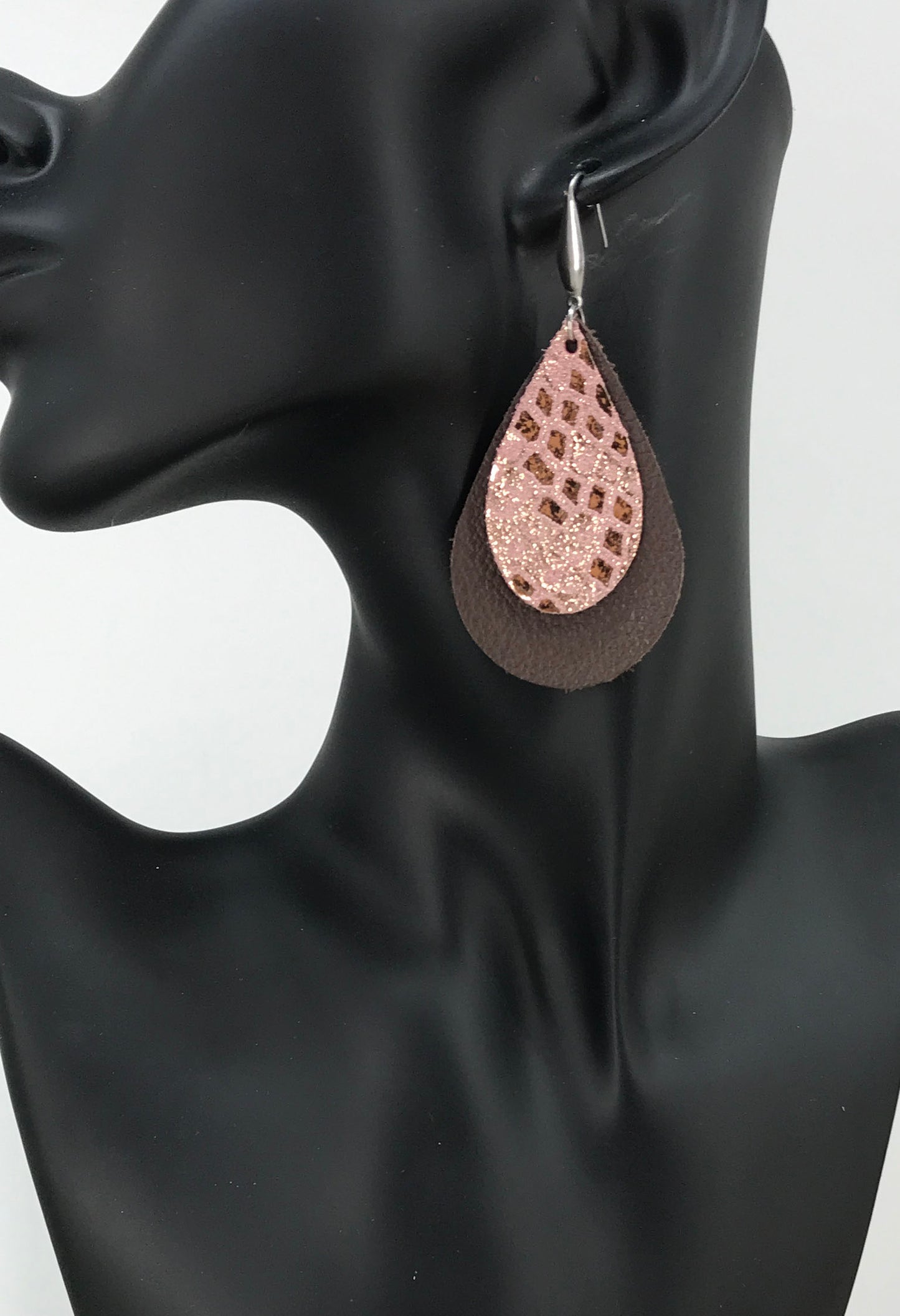 Layered Genuine Leather Earrings - E19-405