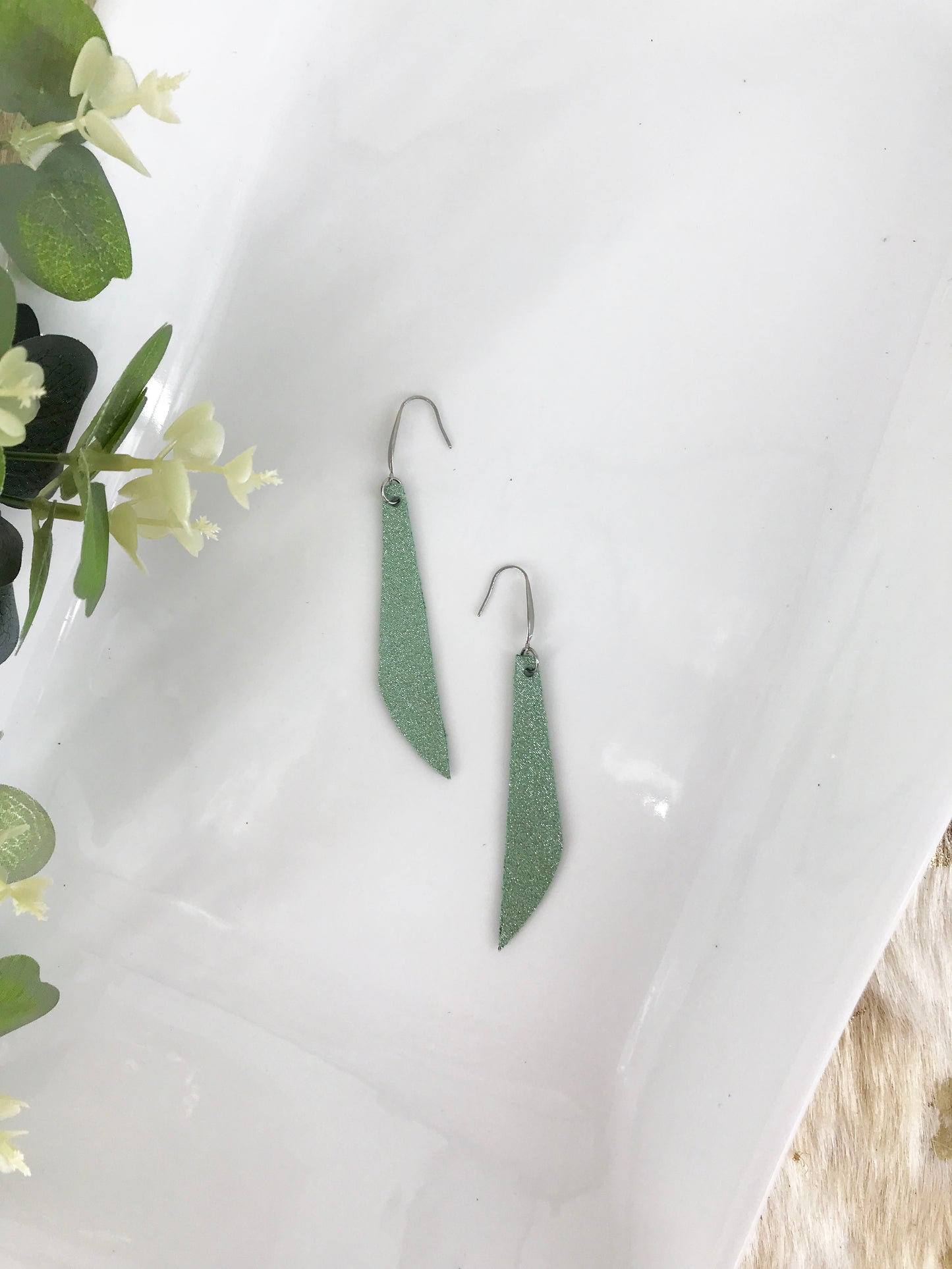 Genuine Leather Drop Earrings - E19-410