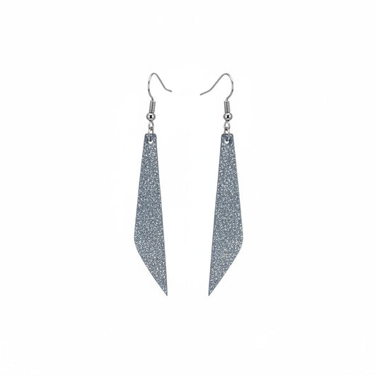 Blue Genuine Leather Drop Earrings - E19-411