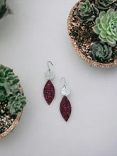 Load image into Gallery viewer, Leather and Chunky Glitter Earrings - E19-414