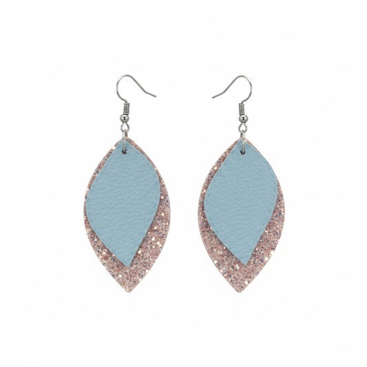 Sky Blue Blush Spark Layered Earrings