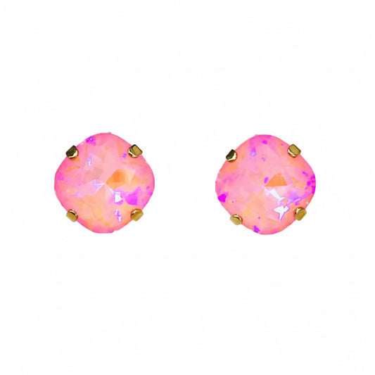 Ultra Hot Pink Crystal Stud Earrings