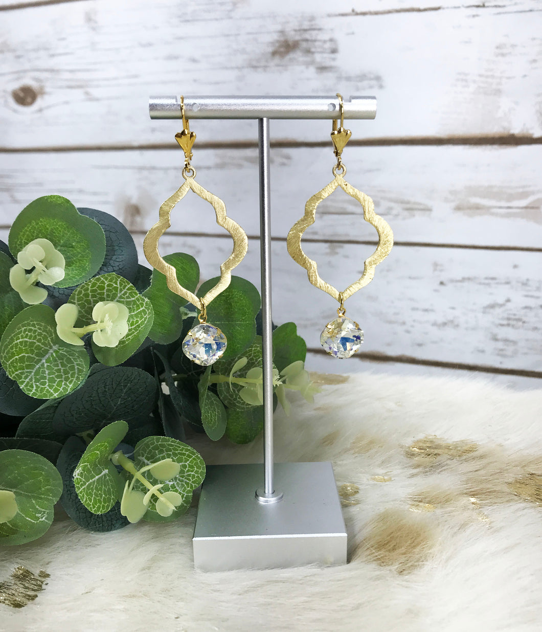 Crystal & Marquise Pendant Earrings - E19-4277