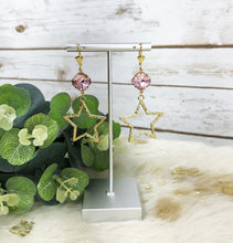 Load image into Gallery viewer, Crystal &amp; Star Pendant Earrings - E19-4280