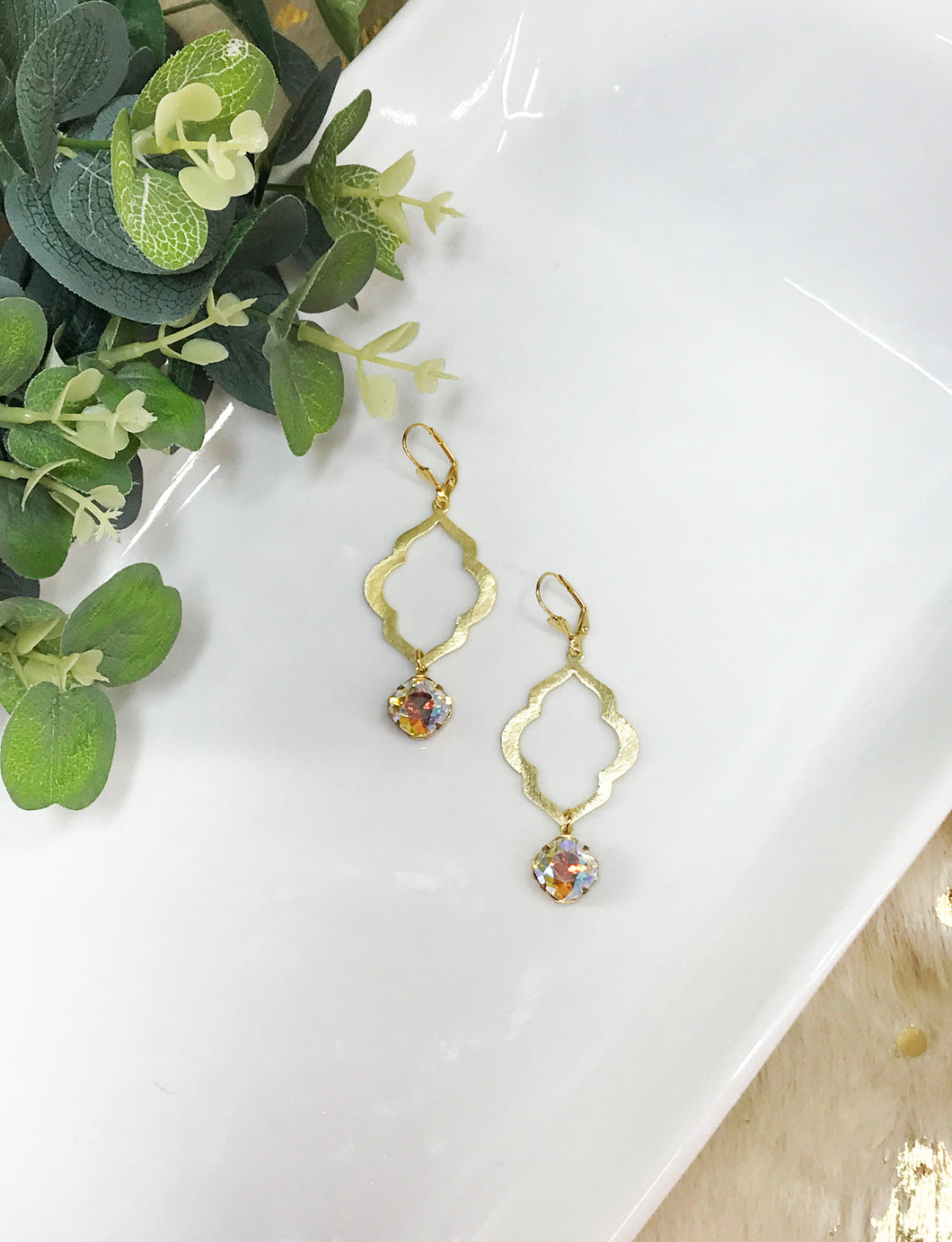 Crystal & Marquise Pendant Earrings - E19-4281
