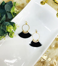 Load image into Gallery viewer, Hoop &amp; Black Tassel Pendant Earrings - E19-4285