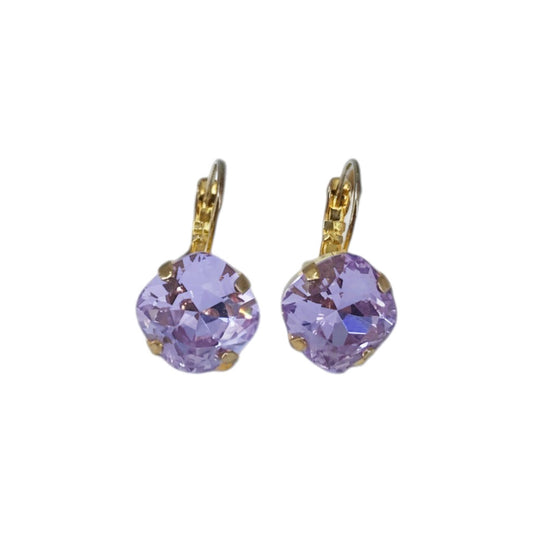 Cushion Cut Crystal Lever Back Earrings