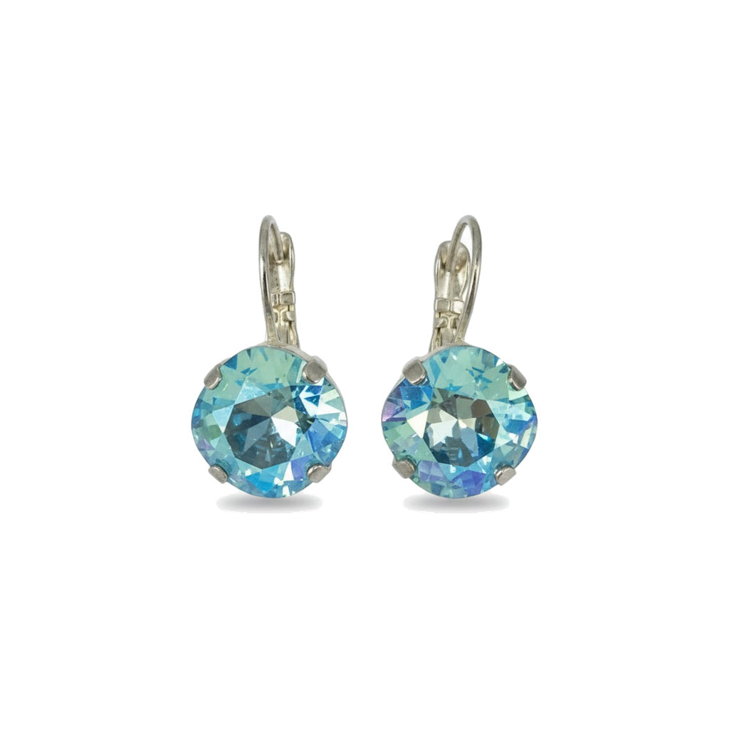 Cushion Cut Crystal Lever Back Earrings