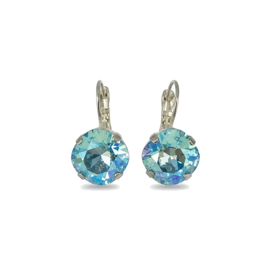 Cushion Cut Crystal Lever Back Earrings