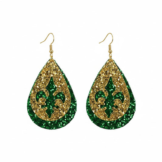 Mardi Gras Royal Fleur De Lis Earrings