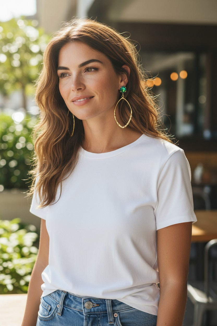 Crystal & Marquise Pendant Earrings - E19-4328