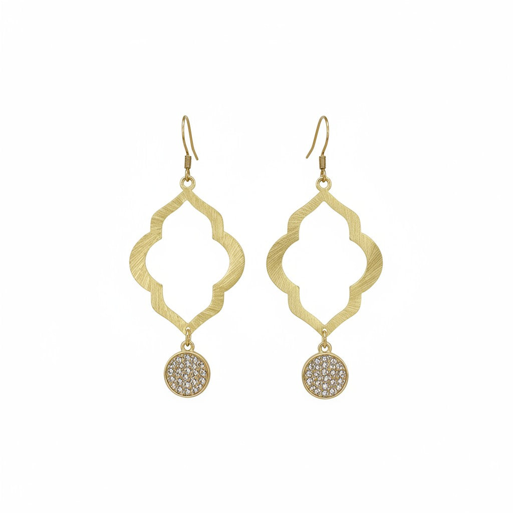 Golden Glow Quatrefoil Drop Earrings