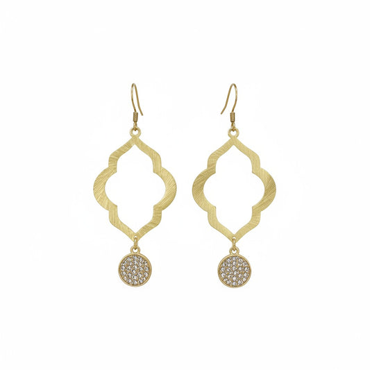 Golden Glow Quatrefoil Drop Earrings