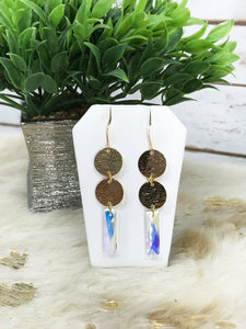 Crystal & Gold Pendant Earrings - E19-4384