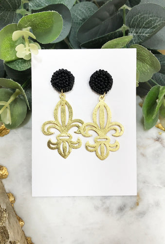 Fleur De Lis Pendant Earrings - E19-4446