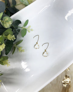 White Rhinestone Pendant Earrings - E19-4492