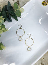 Load image into Gallery viewer, Glass Rhinestone &amp; Gold Hoop Earrings - E19-4493