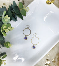 Load image into Gallery viewer, Glass Rhinestone &amp; Gold Hoop Earrings - E19-4494