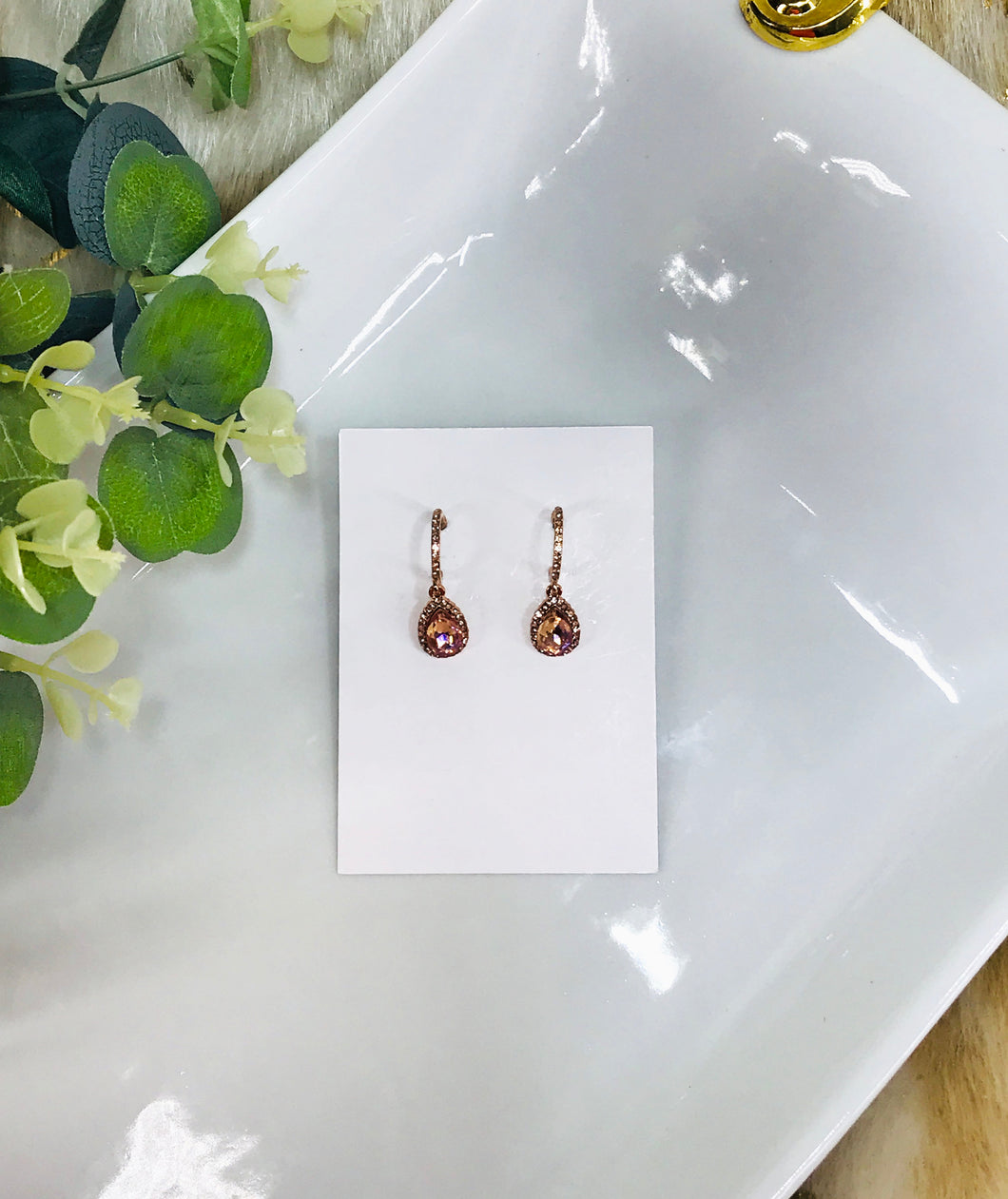 Rhinestone Pendant & Stud Earrings - E19-4500