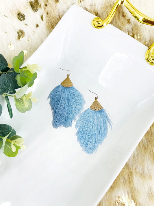 Blue Tassel Pendant Earrings - E19-4510