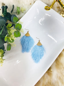 Blue Tassel Pendant Earrings - E19-4510