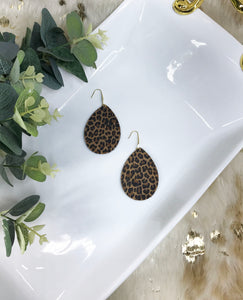 Cheetah Leather & Chunky Glitter Earrings - E19-4525