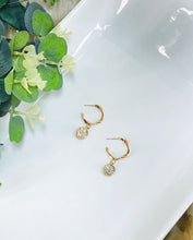 Load image into Gallery viewer, Twisted Hoop &amp; Pave Pendant Stud Earrings - E19-4541